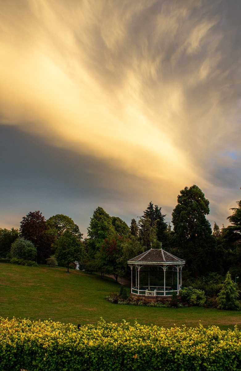 Dramatic skies at the Birmingham Botanical Gardens.
